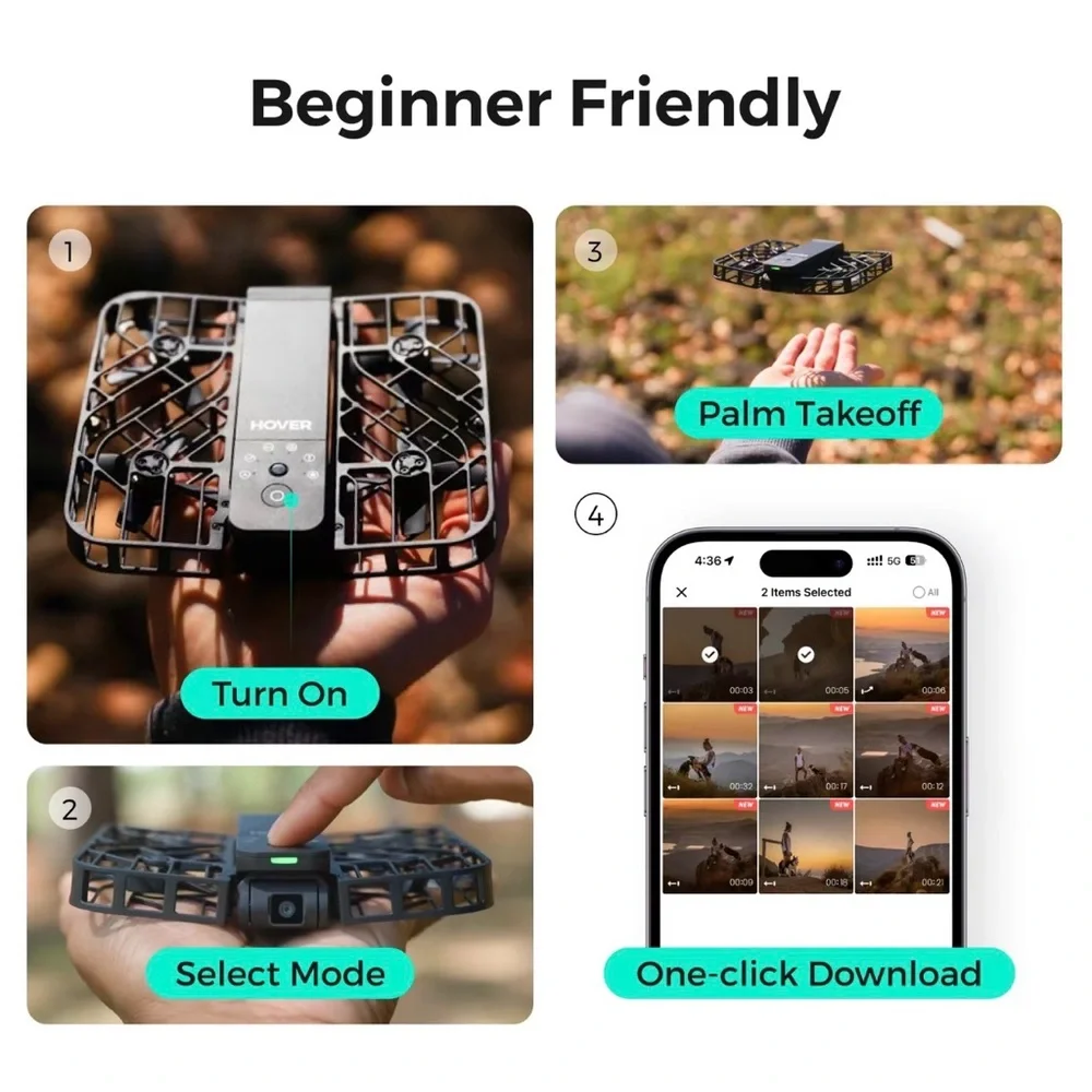 HOVERAir X1 Drone With Camera, SelfFlying, Foldable, HDR Video, Hands Free Drone